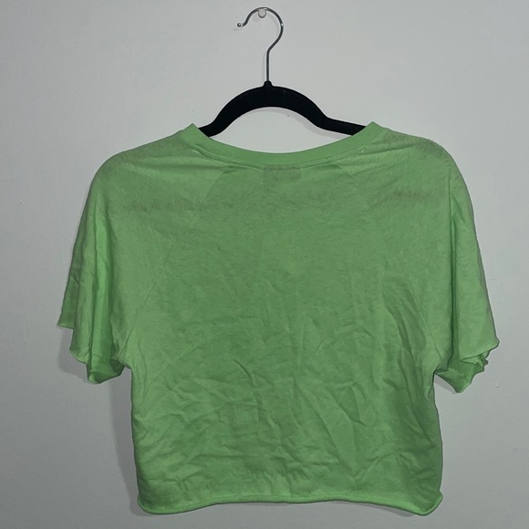 TOPSHOP Cropped Lime Green Shirt - Picture 2 of 5